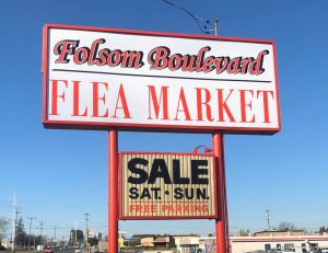 Folsom Blvd Flea Market sign