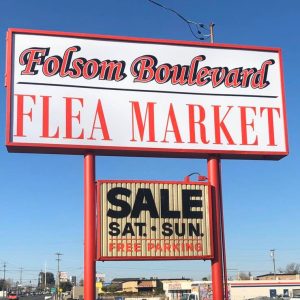 Folsom Blvd Flea Market sign